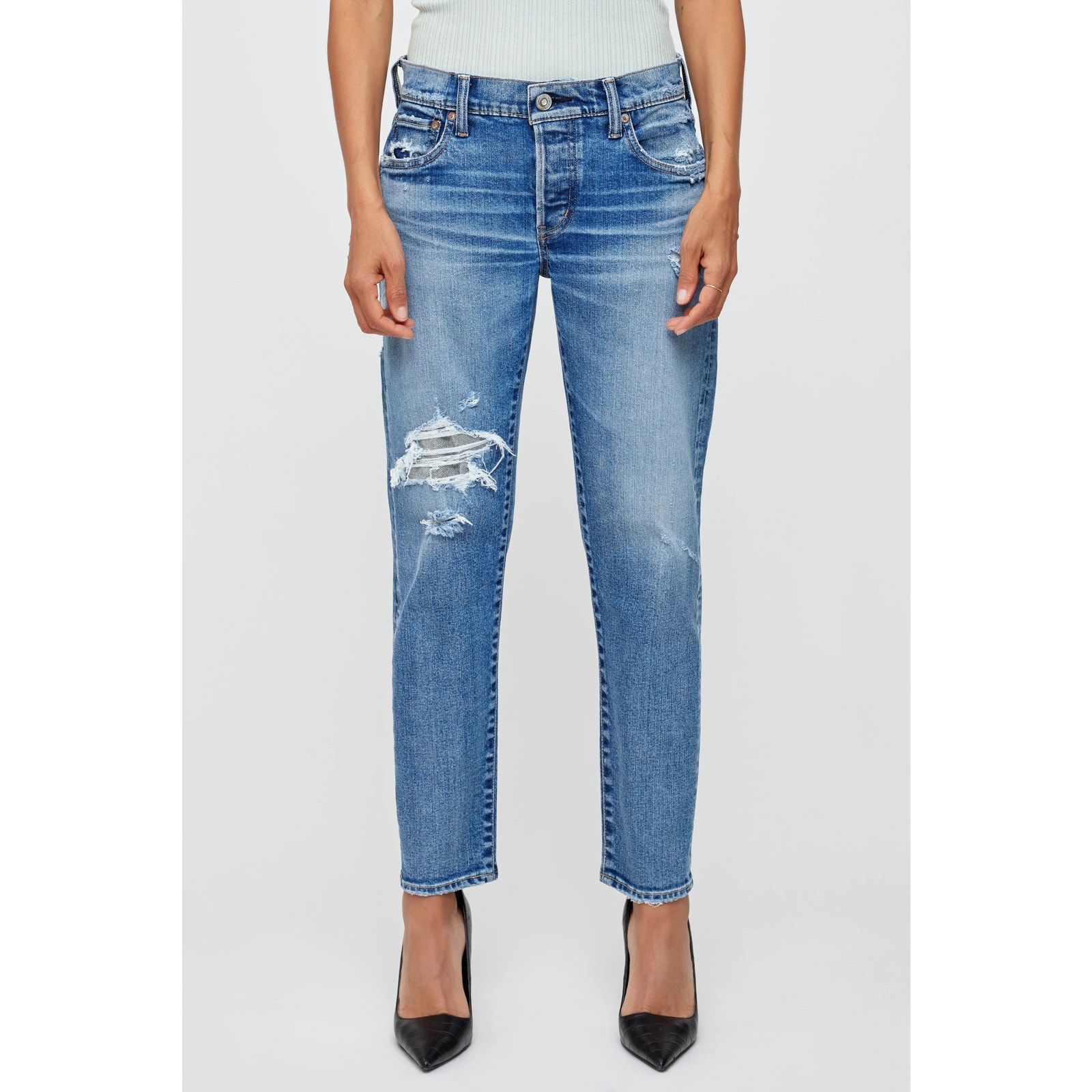 Nwt-Moussy Vintage Monroe Tapered Jean Regular Price Size 25 Blue